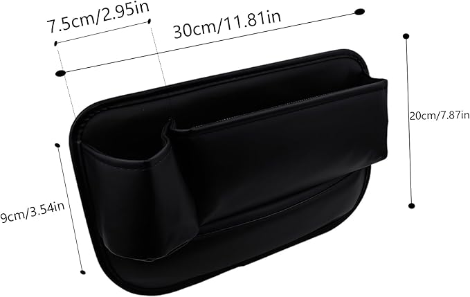 2 Pack Car Seat Gap Filler Organizer with Cup Holders,Premium Leather Storage for Phones, Keys, Wallets, and Drinks, Universal Fit for Front Seat