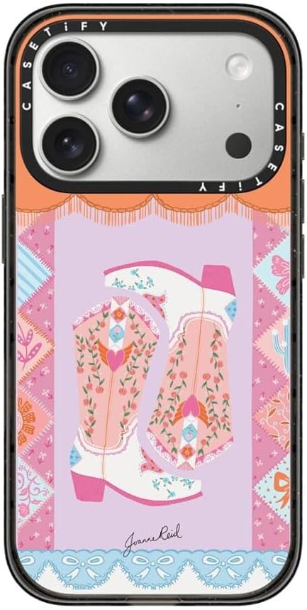 CASETiFY Impact iPhone 17 Pro Case [Slim/Compatible with Magsafe / 8.2 ft. 4X Military Grade Drop Protection] - Cowgirl Boots - Clear Black