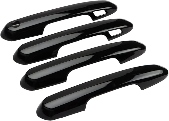 Exterior Door Handle Cover Compatible for 2019-2022 2023 2024 2025 Toyota Rav4 Accessories for Highlander 2024 2023 2022-2020 Handle Protectors with 4 Holes fo Auto Sensors (Glossy Black)