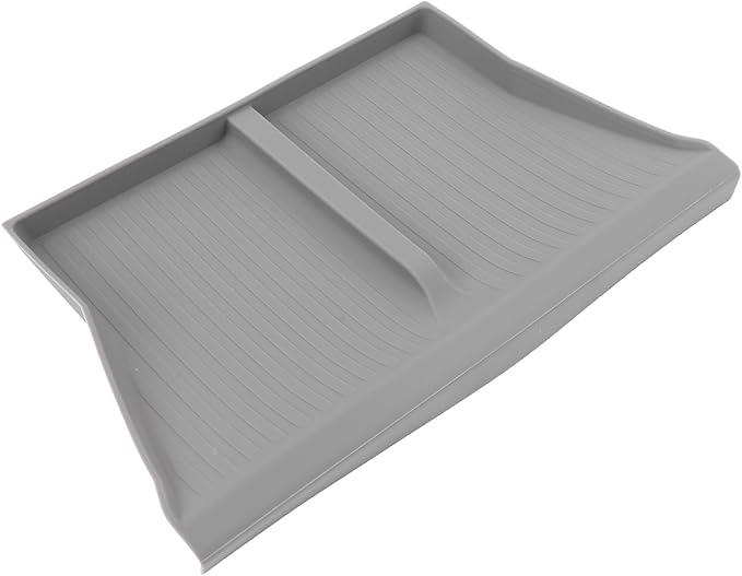 Wire Less Charging Silicone Mat, Center Console Wire Less Charging Mat Easy to Clean Anti Slip Phone Charging Silicone Pad Interior Accessories (Grey W240004613)