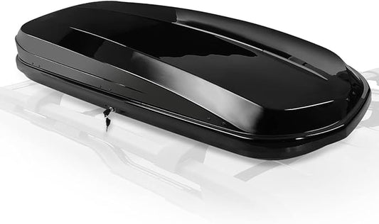 Auto Dynasty Hard Shell Roof Top Mount Car Storage Travel Luggage Box Cargo Carrier with Security Keys, 78 (L) x 31 (W) x 15 (H) Inches, Capacity 110 Pounds, 17 Cubic Feet (Tool-Free Install), Glossy