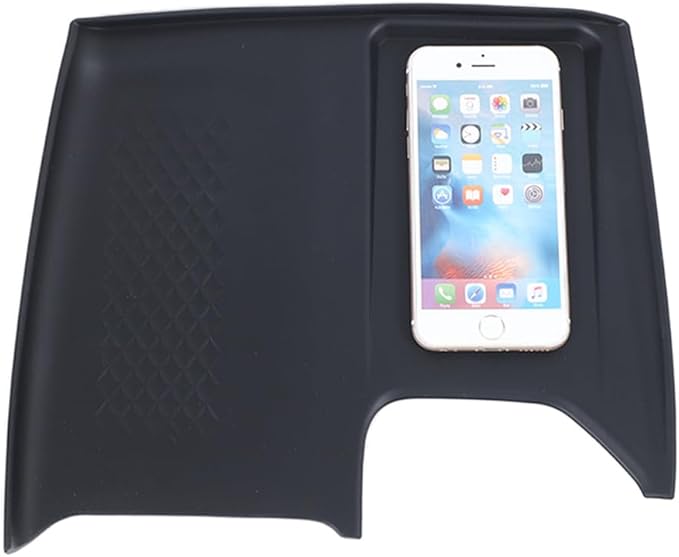 Center Console Mat Wireless Charging Mat Compatible with Toyota Grand Highlander 2024 2025 2026,Car Non Slip Wireless Charger Silicone Cover Pad Interior Accessories (Black)