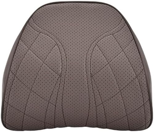 for Chevy Silverado 2007 2008 2009 2010 2011 2012 2013 Leather Car Seat Headrest Lumbar Cushion, Lumbar Support Pillow for Car,for Driving Traveling Relieving Neck Fatigue,1-C Brown