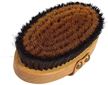 THE Original Made in Germany: Large Energy/Ionic Dry Body and Massage Brush with fine Bronze Bristles, Creates rejuvenating, Energizing Oxygen on Your Skin, Body Brush, Exfoliating with Leather Strip