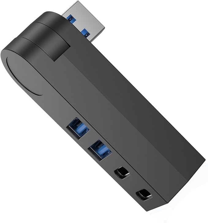 4 in 1 USB3.0 Hub 270 Degree Rotatable Port USB Splitter Power Adapter Multiple Expander USB3.0 for Rotating USB