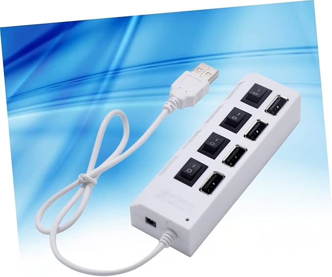 HOMSFOU 3pcs USB Hub Port Splitter Independent Compact USB Device Connector for Laptop and Travel Versatile White Design for Use