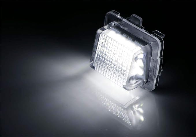 iJDMTOY OEM-Fit 3W Full LED License Plate Light Kit Compatible With Mercedes-Benz C CLS CLA E S SL SLK Class, Powered by 18-SMD Xenon White LED & Can-bus Error Free
