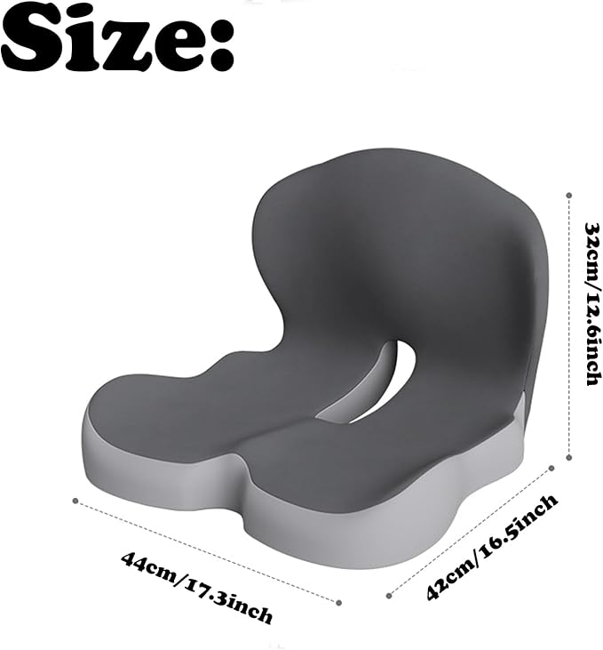 Back and Seat Cushion, Car Seat Cushion for Cars with Lumbar Support,Seat Cushion for Truck Driver, Ergonomic Memory Foam Non Slip Seat Skin with Back Support for Office Chair, Car Seat (E Type)