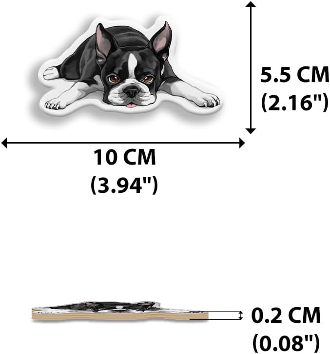 WIRESTER Hanging Air Freshener for Car, Home, Bathroom, Office, Decorative Charm Ornaments, Boston Terrier Dog Lying Down Looking Up