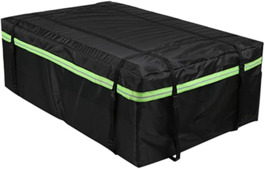 Car Roof Bag 425L/486L, Rooftop top Cargo Carrier Bag with Night Reflective Strip Universal Luggage Bag Storage Cube Bag for Travel Camping (L) (M)