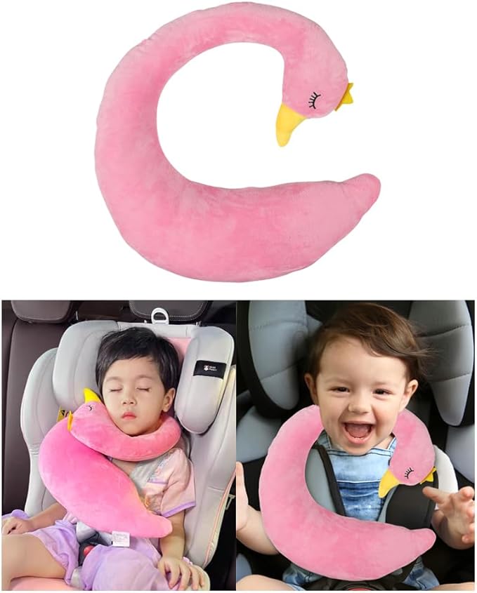 Car Travel Pillow for Kids Car Seat Pillow Cute Cartoon Travel Pillow Cushion Breathable Head and Body Support Pillow for Sleeping Travel Neck Rest Car Seat Pillow Long Journey&Road Trip