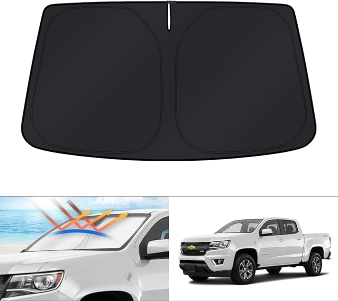KUST Windshield Sun Shade for 2015-2023 2024 2025 2026 Chevrolet Chevy Colorado/GMC Canyon Accessories Custom Fit Window Sunshade Protector Foldable Blocks UV Rays Keep Cars Cooler