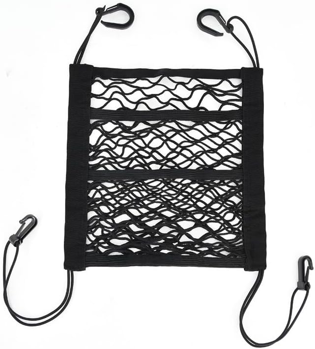 3-Layer Car Seat Back Net Organizer, Car Mesh Bag, Barrier of Backseat Pet Kids Cargo Tissue Purse Holder Storage Netting Pouch Dog Trunk Net Barrier Seat Back Net Bag