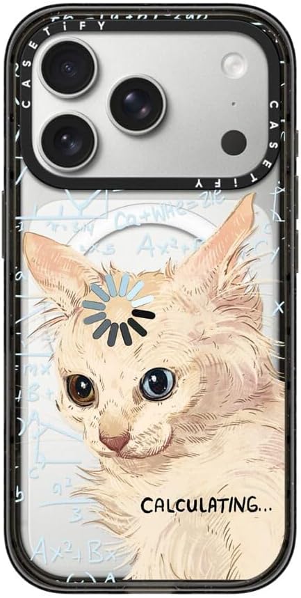CASETiFY Impact iPhone 17 Pro Case [Slim/Compatible with Magsafe / 8.2 ft. 4X Military Grade Drop Protection] - Calculating... - Clear Black