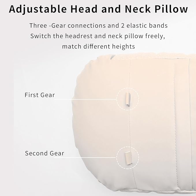 Car Headrest & Lumbar Support Set,Premium Skin-Feeling Napa Leather Soft and Comfortable Headrest,Car Seat Headrest Pillow Waist Support Car Interior Accessories for Driving Home Office