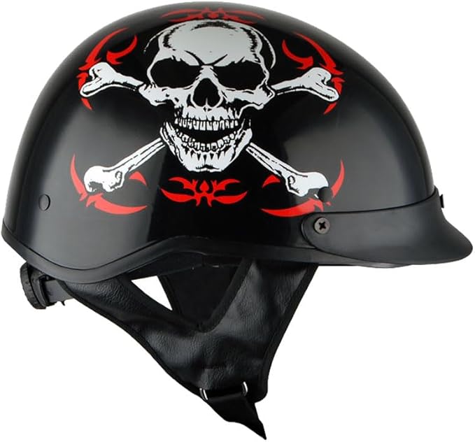 1Storm Motorcycle Half Face Helmet Mopeds Scooter Pilot with Retractable Inner Smoked Visor