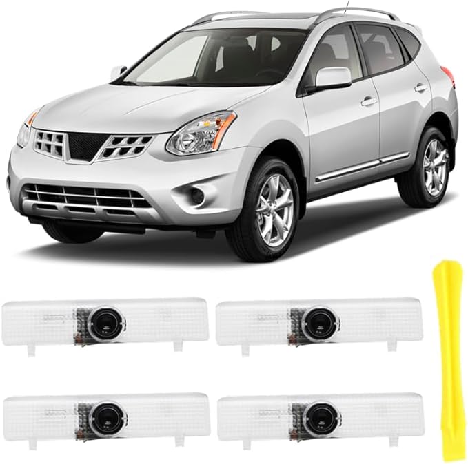 4PCS Car Door Light Logo Compatible for Altima Maxima Armada Pathfinder Titan Quest Terra Accessories Projector Ultra-Brights Led Puddle Non-Fading Upgraded 3D Ghost Shadow Light