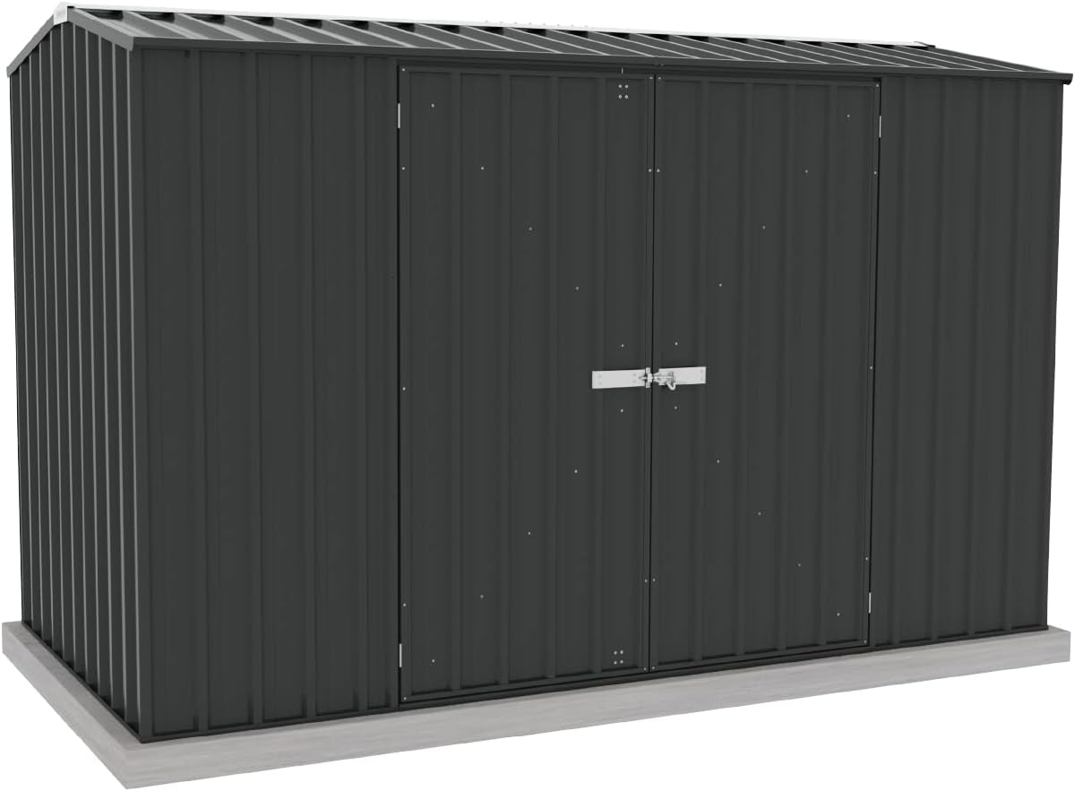 Absco Premier Storage Sheds, 10'x5' Metal Garage, DIY Backyard Shed, Utility Tool Storage, Weather & Wind Resistant Aluminum Panels & Steel Frame, Maintenance-Free, 12 Year Warranty, Monument Gray