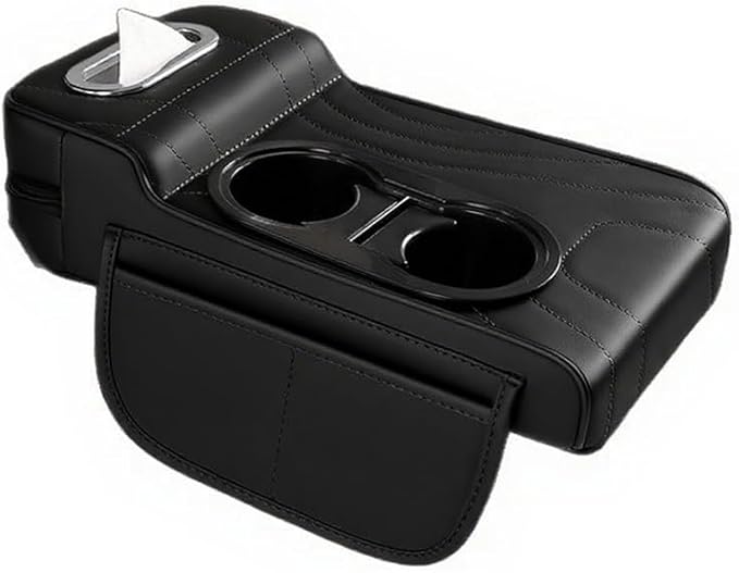 Car Armrest Cushion for Kia EV6 2021-2025,Multifunctional Car Armrest Heightening Pad,Microfiber Leather Car Armrest Cover Cushion,Auto Center Console Pad,Black