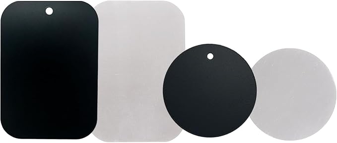 GDMINLO Mount Metal Plate（4Pack） for Magnetic Car Mount Phone Holder with Full Adhesive for Phone Magnet, （2 Rectangle and 2 Round）