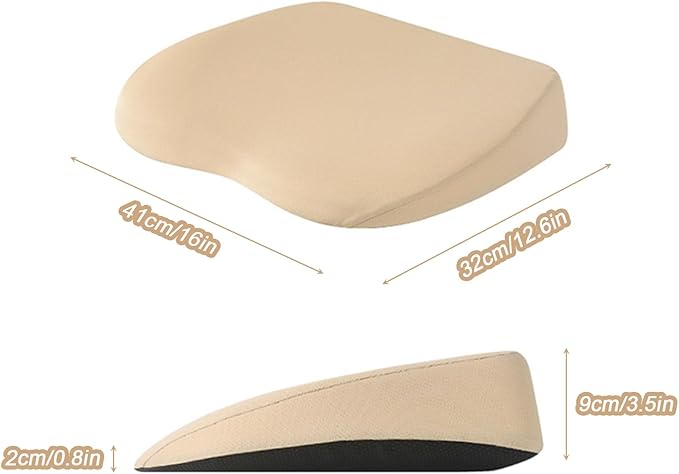 2 in 1 Wedge Car Cushions for Driving - Adult Booster Seat for Car to Raise Height - 3.5 Inches Memory Foam Driver Seat Cushion Lumbar Support for Car Truck Seat,Black