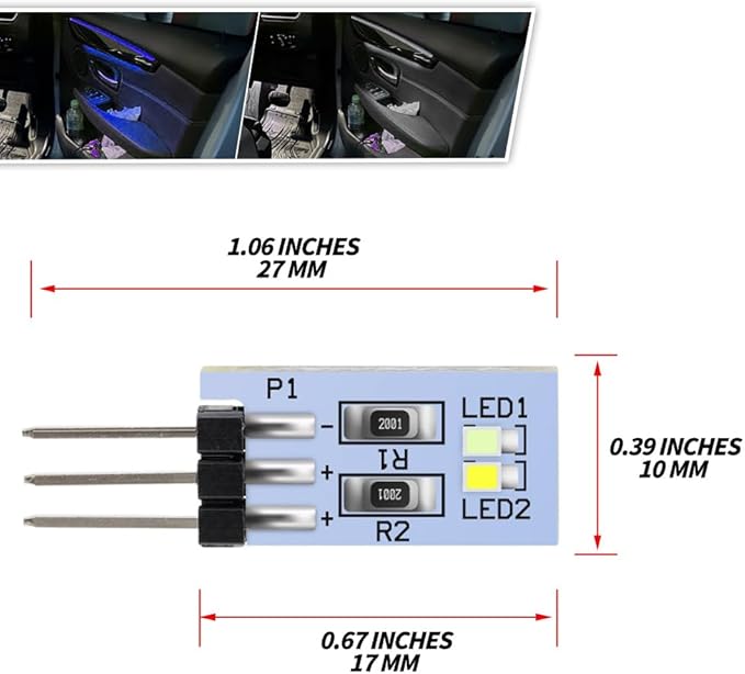 NJSBYL 10PCS Interior Ambient Lighting LED Circuit Board for B-MW 5 7 Series X1 Gran Turismo Coupe Sedan SUV LWB LCI Courtesy Door Handle and Side Pocket Atmosphere Light Blue-White