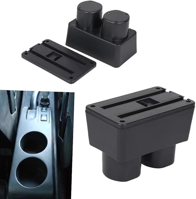 AULPHIKE Compatible with Nissan Versa Armrest 2007-2011 Car Center Console Organizer Armrests Double Layer Storage with 3 USB（Black）