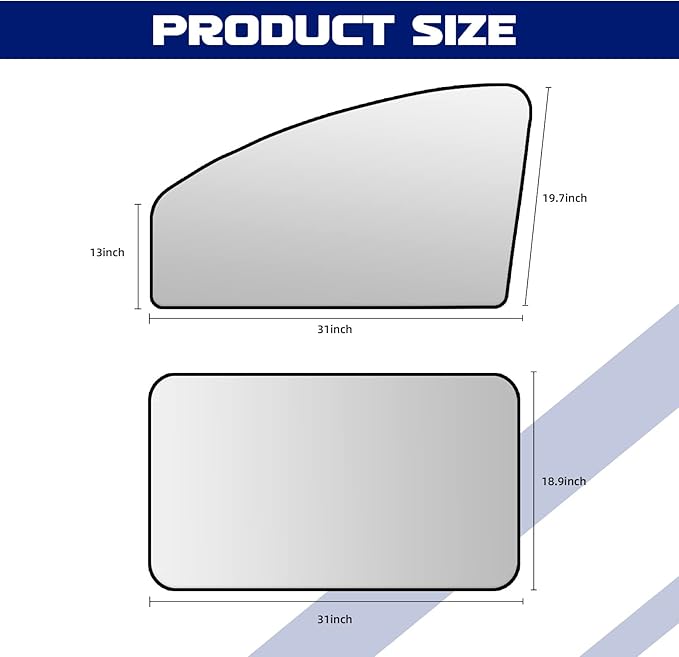 NTNEV Car Side Window Sun Shades, Shades with Magnets, Shade for Baby, Strong-Light Blocking & UV Protection Privacy Auto Accessories (One Black, One Silver)