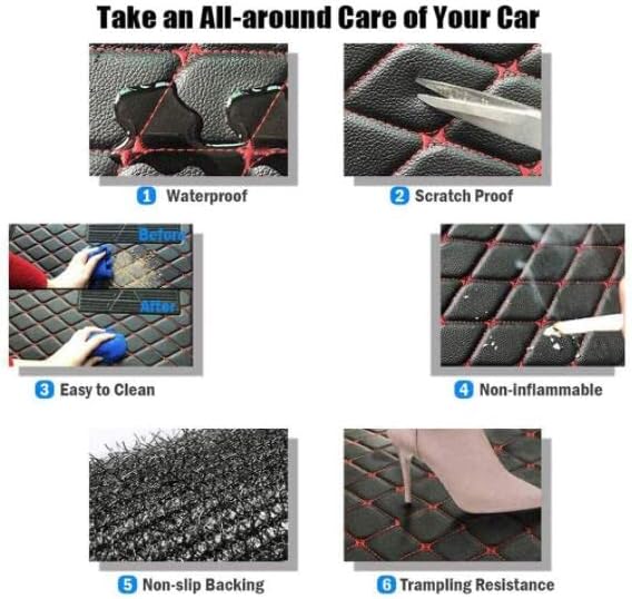 Custom Floor Mats for Cars Trunk Mat Fit 97% Sedan SUV Sports Car Full Coverage All Weather Men Women Pads Protection Non-Slip Leather Floor Liners Trunk Mat (19)