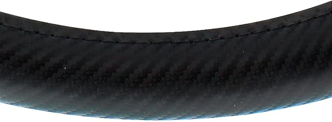 United Pacific 70407 18" Carbon Fiber Pattern Steering Wheel Cover, Engineered Leather Construction, Large Grip – ONE Steering Wheel Cover – Black/Black Carbon Fiber