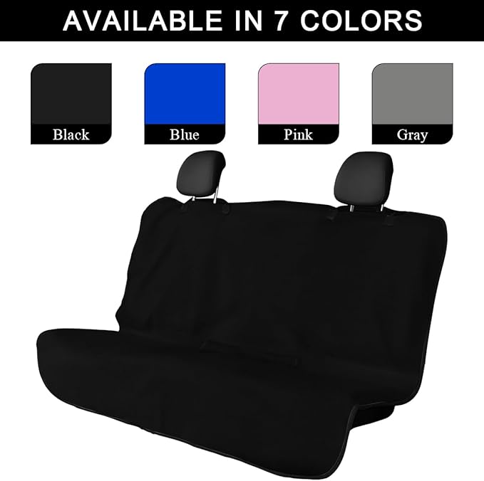 Car Towel Seat Cover, Waterproof Sweating Non-Slip Premium Soft Towel Carseat Protector, Universal Machine Washable Car Truck SUV Front Seat Cover for Gym Workout Beach Hiking (Black, Rear)