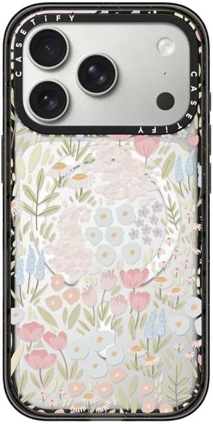 CASETiFY Impact iPhone 17 Pro Case [Slim/Compatible with Magsafe / 8.2 ft. 4X Military Grade Drop Protection] - Eleanor - Clear Black