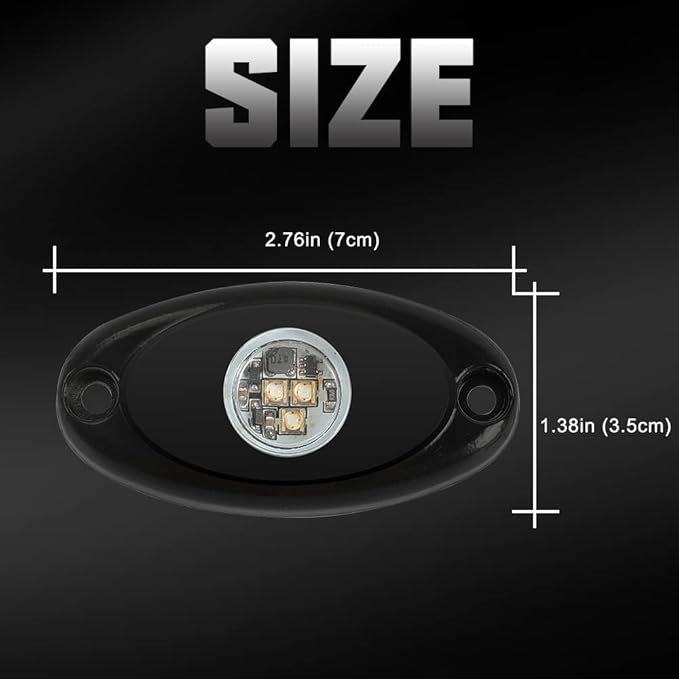 SUNPIE 20 Pods White Rock Lights – Quick Connect, 3 High Power Chips, 5M Extension Wires, Mounting Pads Included, 6000K Pure White, IP67 Waterproof, Fits Trucks, SUV, ATV, UTV, Trailer