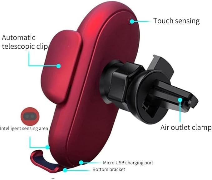 Smart Car Wireless Charger Phone Holder, Fashion Car Charger, Smart Sensor Car Wireless Charger, Automatic PhoneHolder forCar, for All Phone (Blue)
