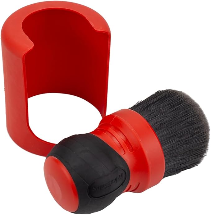 Maxshine Universal Red Large Mixed Bristle Brush with Storage Rack – Curved Grip & Soft Bristles – Ideal for Dashboard, Displays, Air Vents – Premium Brush for Wheels & Interior Detailing