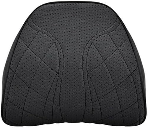 for Chevy Silverado 2007 2008 2009 2010 2011 2012 2013 Leather Car Seat Headrest Lumbar Cushion, Lumbar Support Pillow for Car,for Driving Traveling Relieving Neck Fatigue,1-B Black