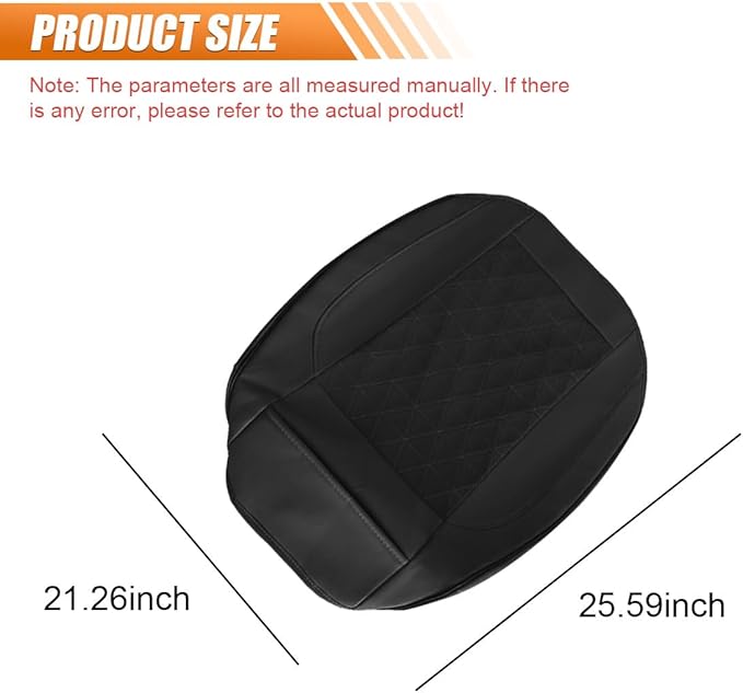 Luxury Faux Leather Car Seat Cover, Anti-Slip Waterproof Universal Front Bottom Seat Protector with Storage Pocket, Triangular Pattern Vehicle Seats Cushion for Sedans, SUVs, Trucks (2PCS&Black)