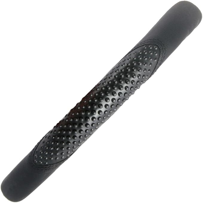 BDK Sporty Two Tone Ergonomic Grip Steering Wheel Cover - Massaging Gel Grip for Standard Size Wheels 14.5-15 inch Black/Black