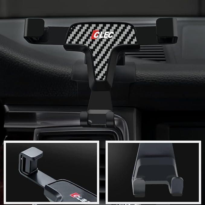 BEERTE Car Phone Holder fit for Porsche Macan 2015-2025 and Porsche Cayenne 2019-2023 Phone Mount Rotatable Adjustable,Safe and Convenient Phone Navigation for 4-7 inch Smartphone (Carbon Fiber)