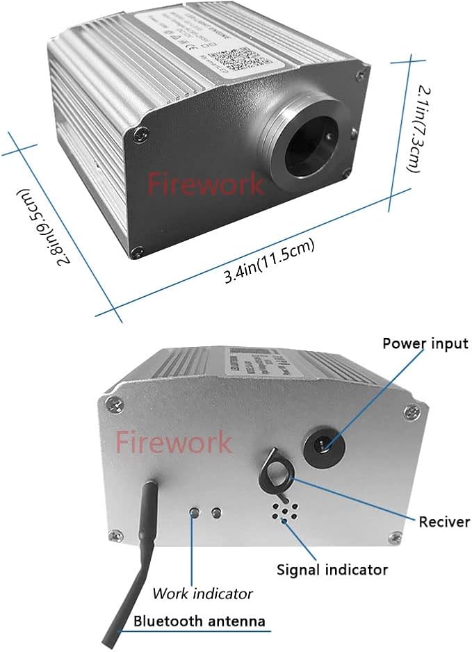 FIREWORK Bluetooth APP 10W Twinkle Fiber Optic Light Engine, Remote Control for Starlight Headliner (Not Including Fiber Optic Cable)