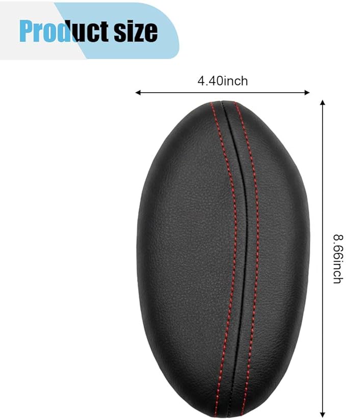 Car Knee Cushion, Car Center Console Leg Elbow Pad, Comfortable Soft Leather Thigh Support Rest Pad, Universal Auto Door Armrest Pad for Most Vehicles (Left Red)