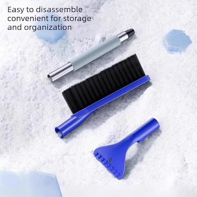 24” Car Snow Brush with Ice Scraper 2 in 1 Detachable Snow Clearing Tool with Storage bag 7.8" Bristle Head Scratch Free, SUV Truck RV Window Roof Exterior (Red)