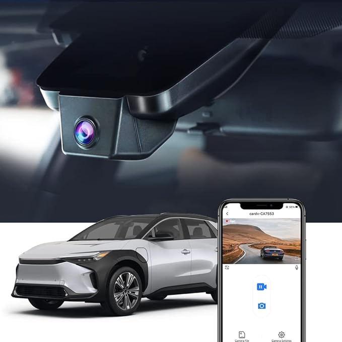 Fitcamx 4K Dash Cam Compatible with Toyota bZ4X 2023-2026 XLE Plus Limited Nightshade, OEM Factory Look, 2160P UHD Video, Built-in WiFi & APP, Loop Recording, G-Sensor, Easy to Install, 64GB Card