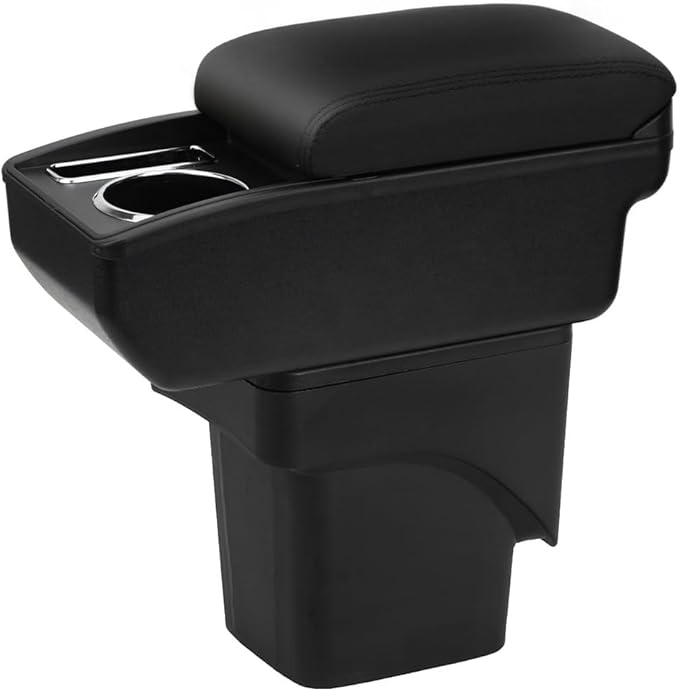 AULPHIKE Compatible with Ford Focus Armrest 2 Mk2 2005-2011 Center Console Organizer Armrests Double Layer Storage Space with Cup Holder