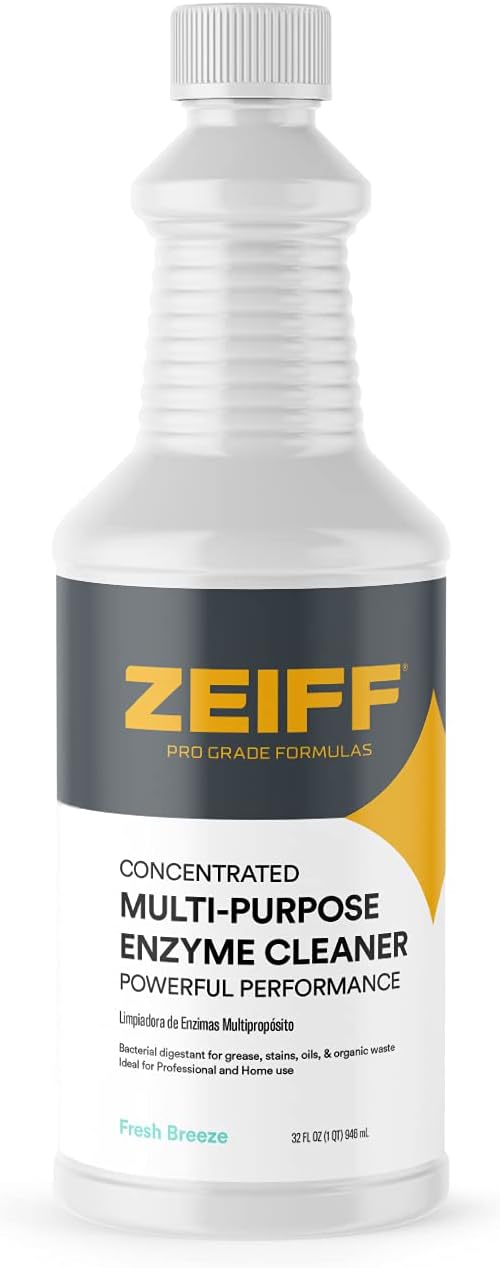 Zeiff Pro-Grade Multi-Purpose Probiotic Enzyme Cleaner - Pet Stain and Odor Remover, Drain Cleaner - Powerful Cleaning & Odor Eliminating Formula For Professional & Home Surfaces - 32 Ounce