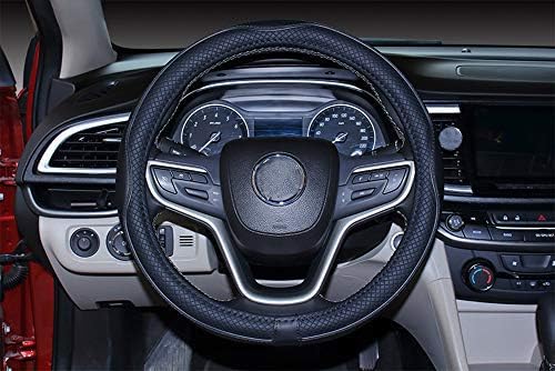 Mayco Bell Small Size Steering Wheel Cover Anti-Slip,Safety,Soft,Breathable,Durable,Full Surround,Comfortable Grip Microfiber Leather (14-14.25 inch,Black)