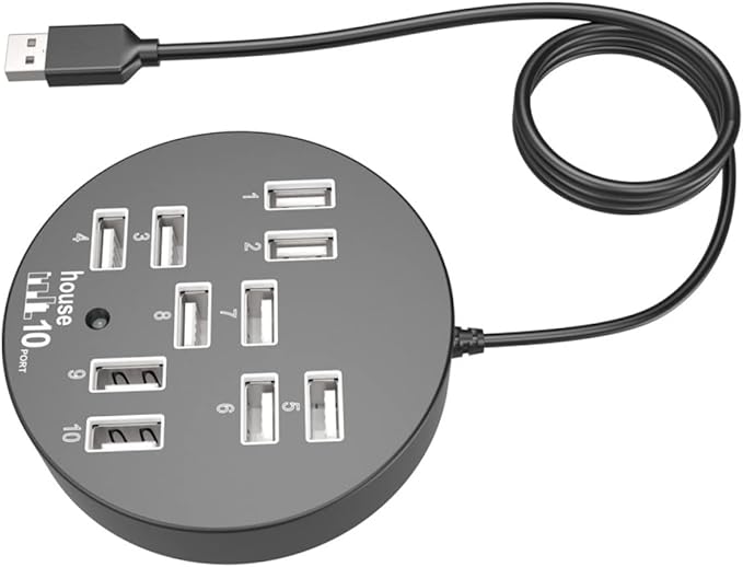 BESPORTBLE Port USB Hub Multi-Port Splitter Extender for Laptop Desktop Black USB Expander for Gaming File Transfer and Peripheral Connectivity Compact and Portable Design