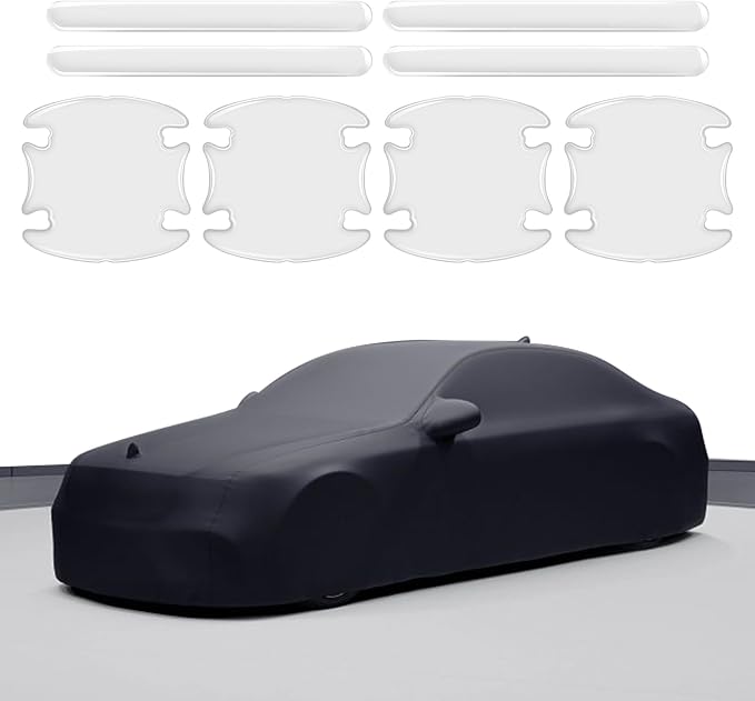 8PCS Car Door Handle Scratch Protector, Transparent Waterproof Anti-Scratche Car Door Handle Cup and Rear View Mirror Protector, Universal Doors Bowl Guard Sticker for Cars, SUVs, Trucks