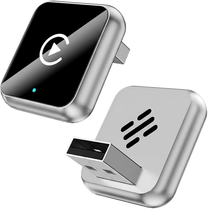 Wireless CarPlay Adapter, 2-in-1 Mini CarPlay & Android Auto Wireless Adapter, Plug & Play, Auto Connect, Car Accessories, Car Play Dongle Compatible with iPhone & Android