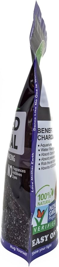 Green Piece® Activated Charcoal Pure - Medium Grain Air Purifying Bag - Kid/Pet Friendly Air/Water Fresheners - Odor Absorber - Resealable Bag - SUPER CLEAN - Made by Green Piece (1 Pound)